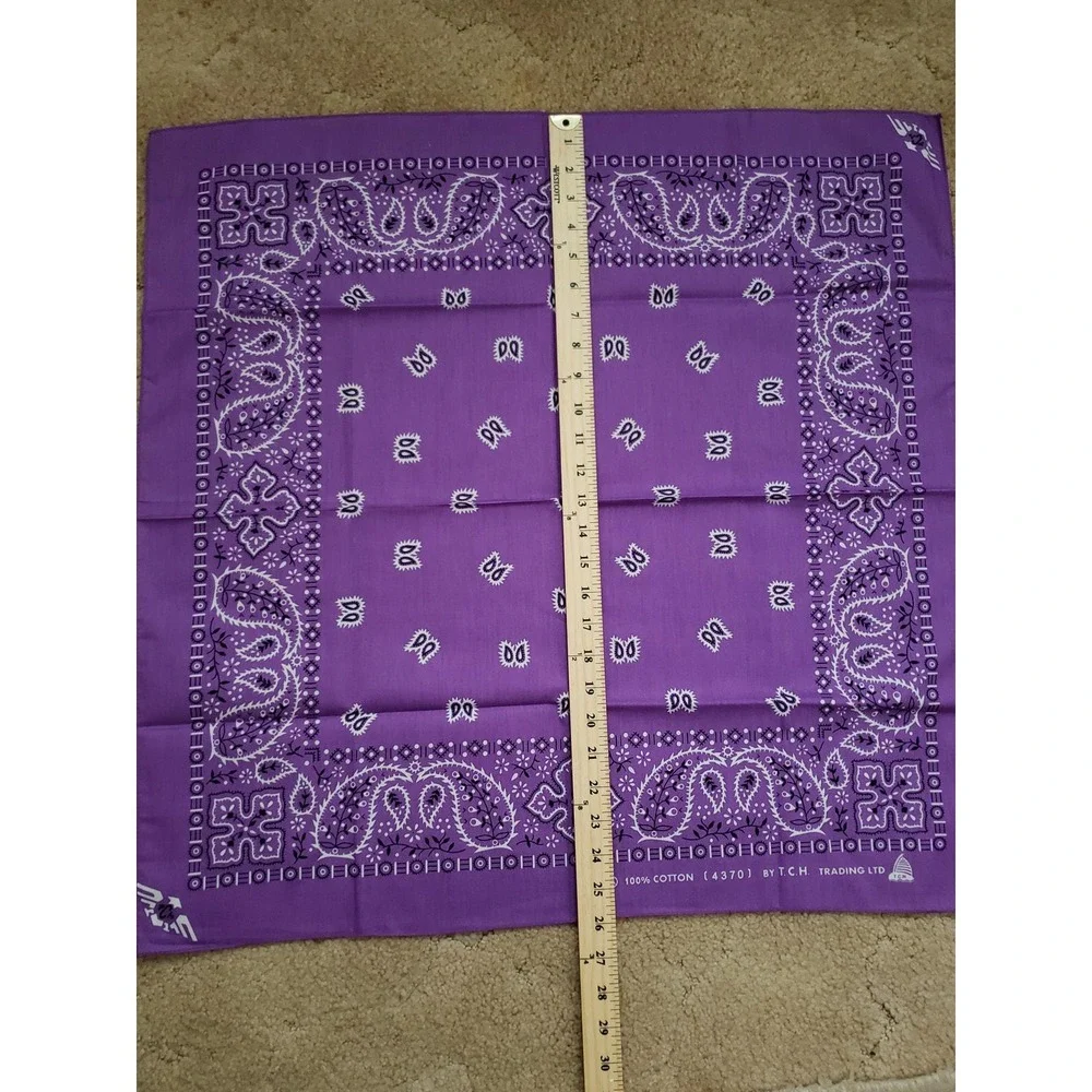 Vintage Thailand Bandana T.C.H Trading LTD 100% Cotton Purple Blue (Lot of 4)